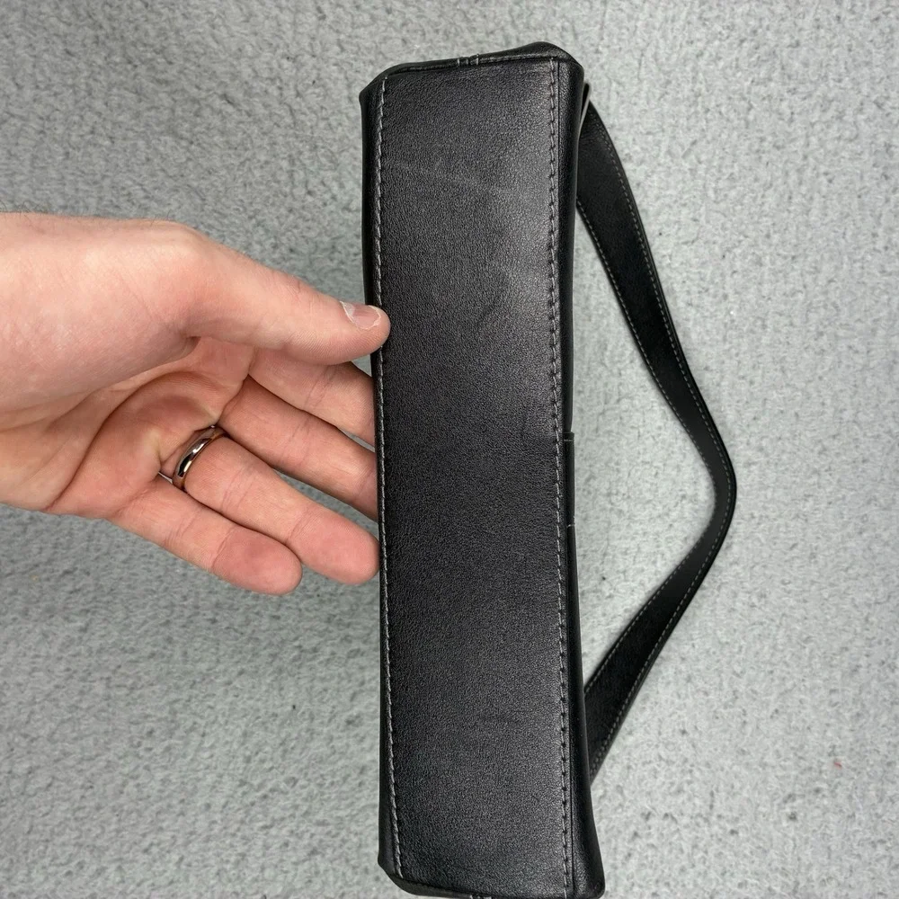 Vintage Coach Hamptons Demi 7461 Black Leather Baguette Shoulder Bag Y2K